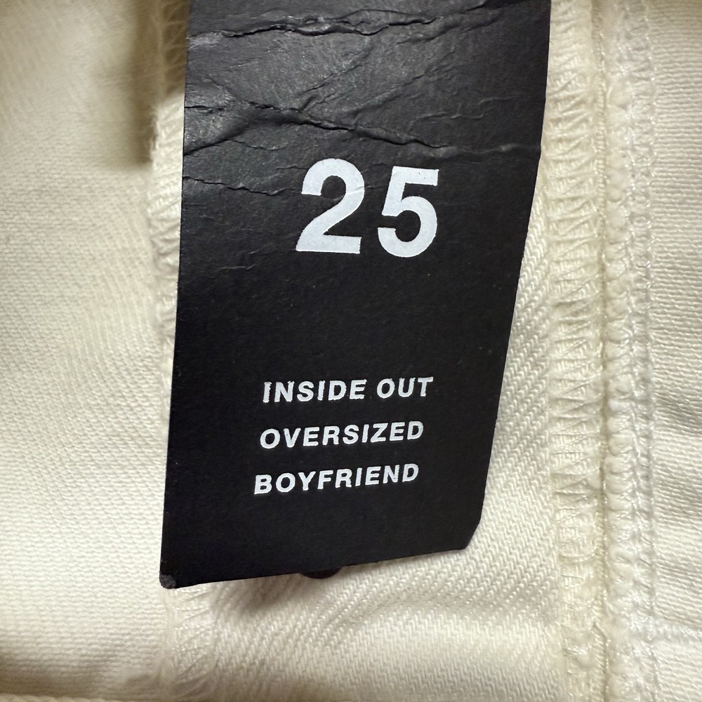Helmut Lang Inside Out Oversized Boyfriend Jeans Womens‎ 25 Ivory Cream $345 NEW - Picture 12 of 12